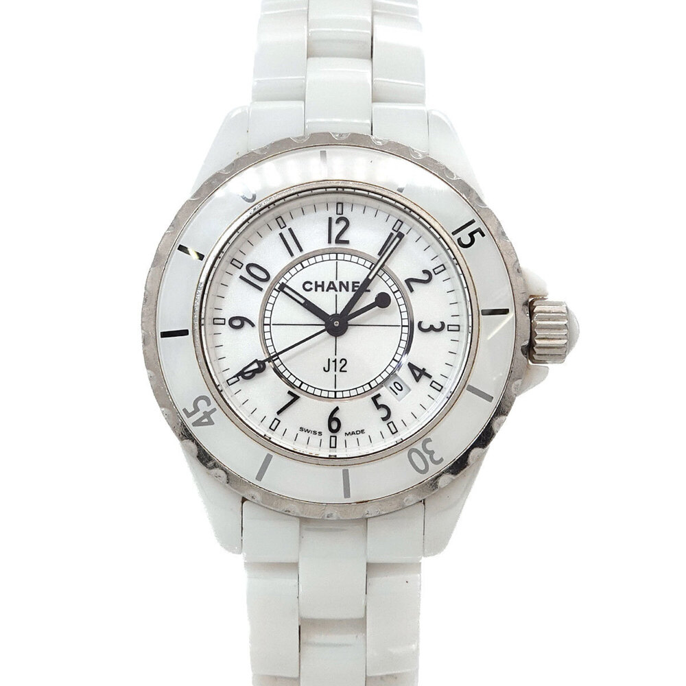 Chanel J12 33mm H0968 Women's Watch, Date Display, White Ceramic Quartz Watch